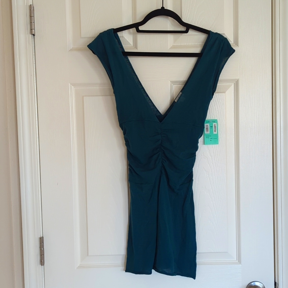 NWT, Frenchi, small, fine knit, teal, low-cut, tank